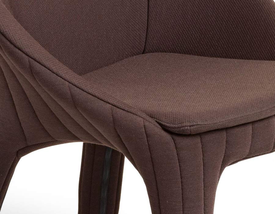 offecct chair coupe brown fabric detail